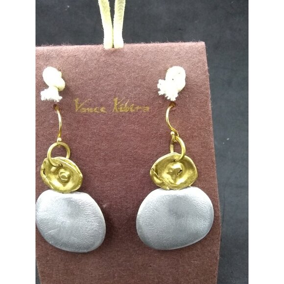 Vance Kitira Jewelry Dangling Earrings silver Metal Amulet Natural gold Floral - Picture 8 of 12